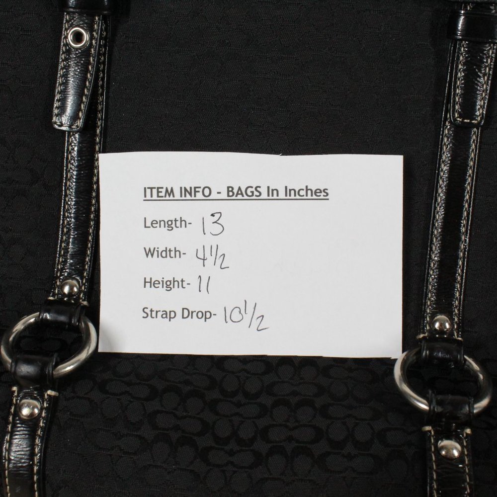 COACH Black Leather Trim Shoulder Handbag - Picture 12 of 12